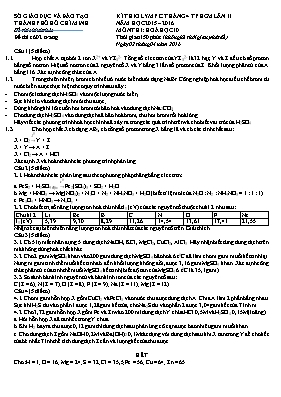Đề thi olympic tháng 4 TP Hồ Chí Minh lần II năm học 2015 2016 môn thi Hoá học 10